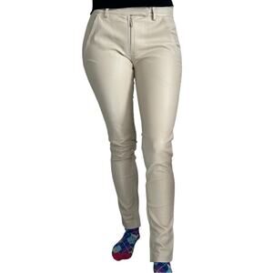 The Row Cream Lambskin Leather Pants size 2 Skinny
